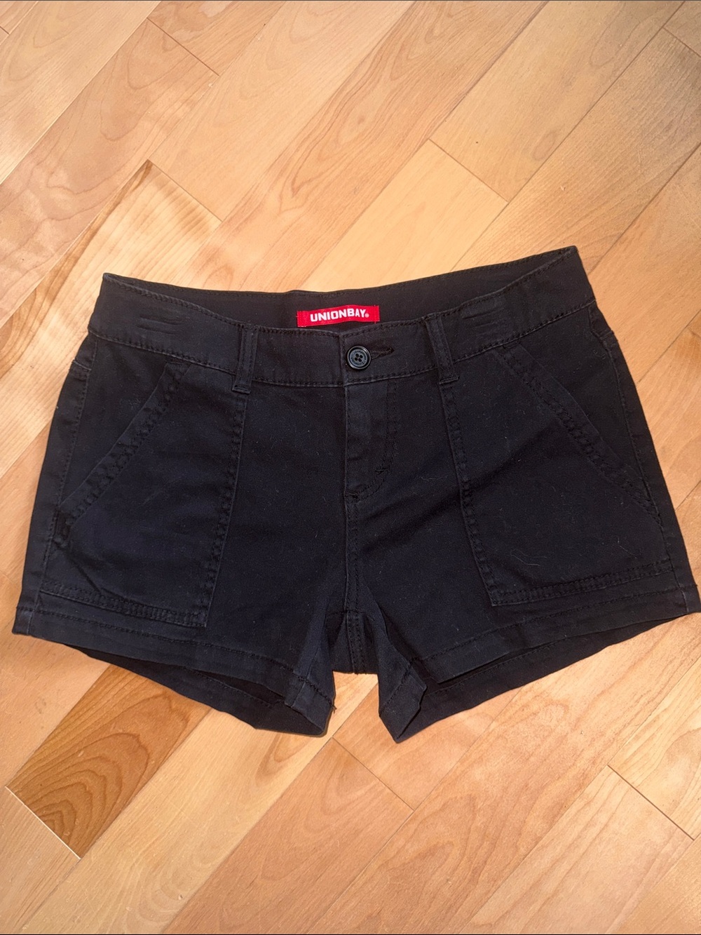 UNIONBAY Black Women's Cotton Casual Jean Shorts  7